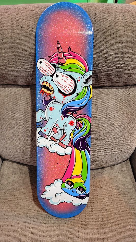 "ZOMBIECORN" skateboard deck